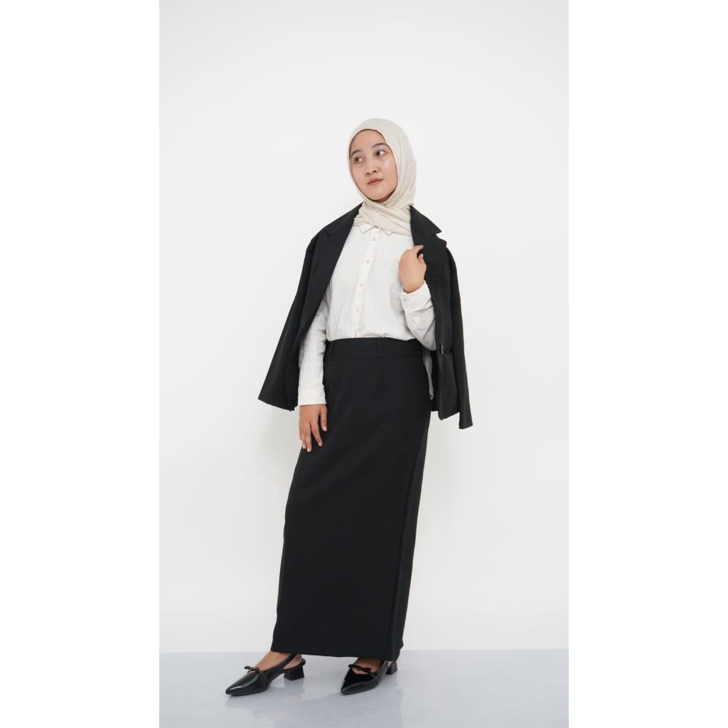stelan blezer wanita-stelan jaz wanita-stelan blezerbig size-pakaian wanita-one set blezer dan rok s