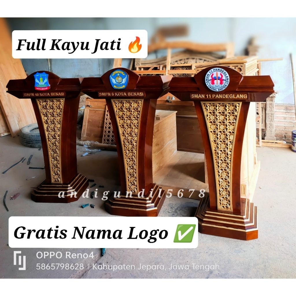 Mimbar Podium Minimalis Full Kayu Jati Mimbar Masjid Minimalis Jati Mimbar Podium sekolah mimbar pid