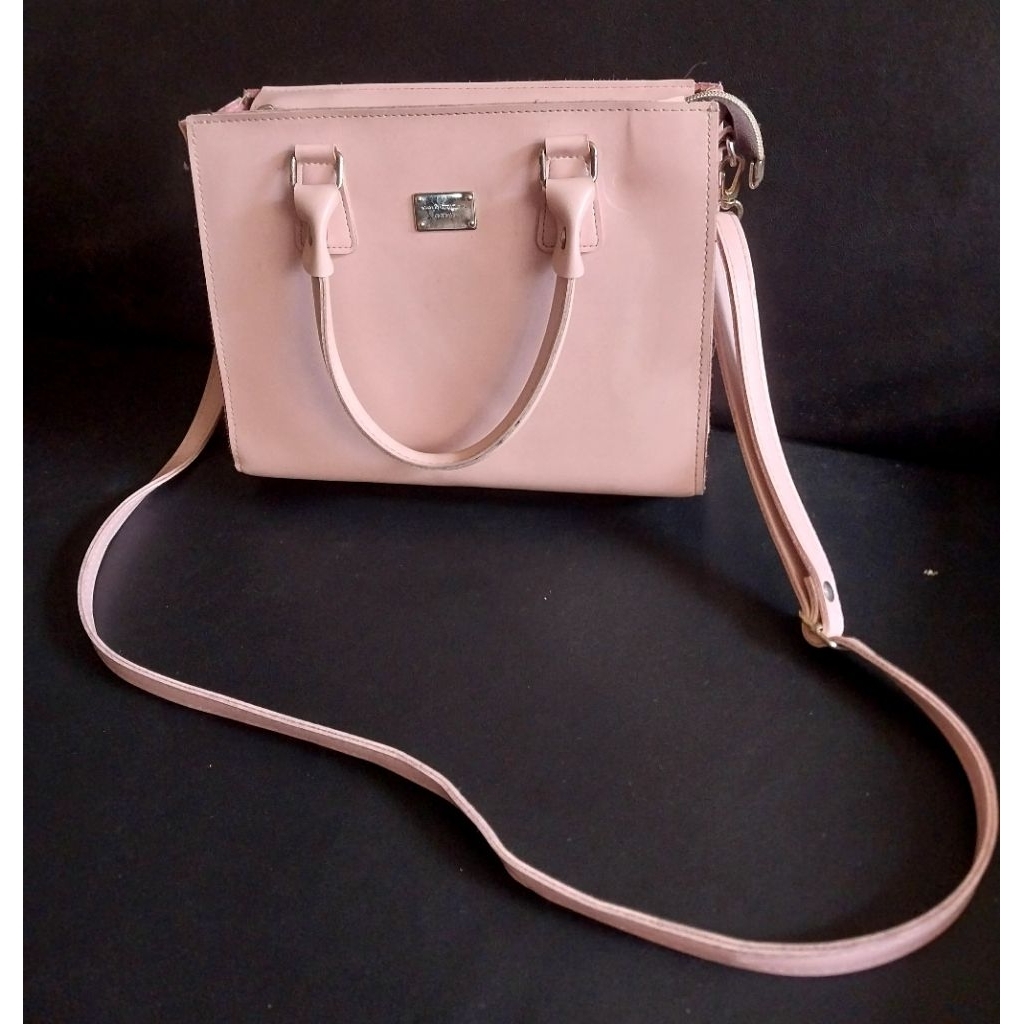 Tas kulit sling bag pink wanita preloved
