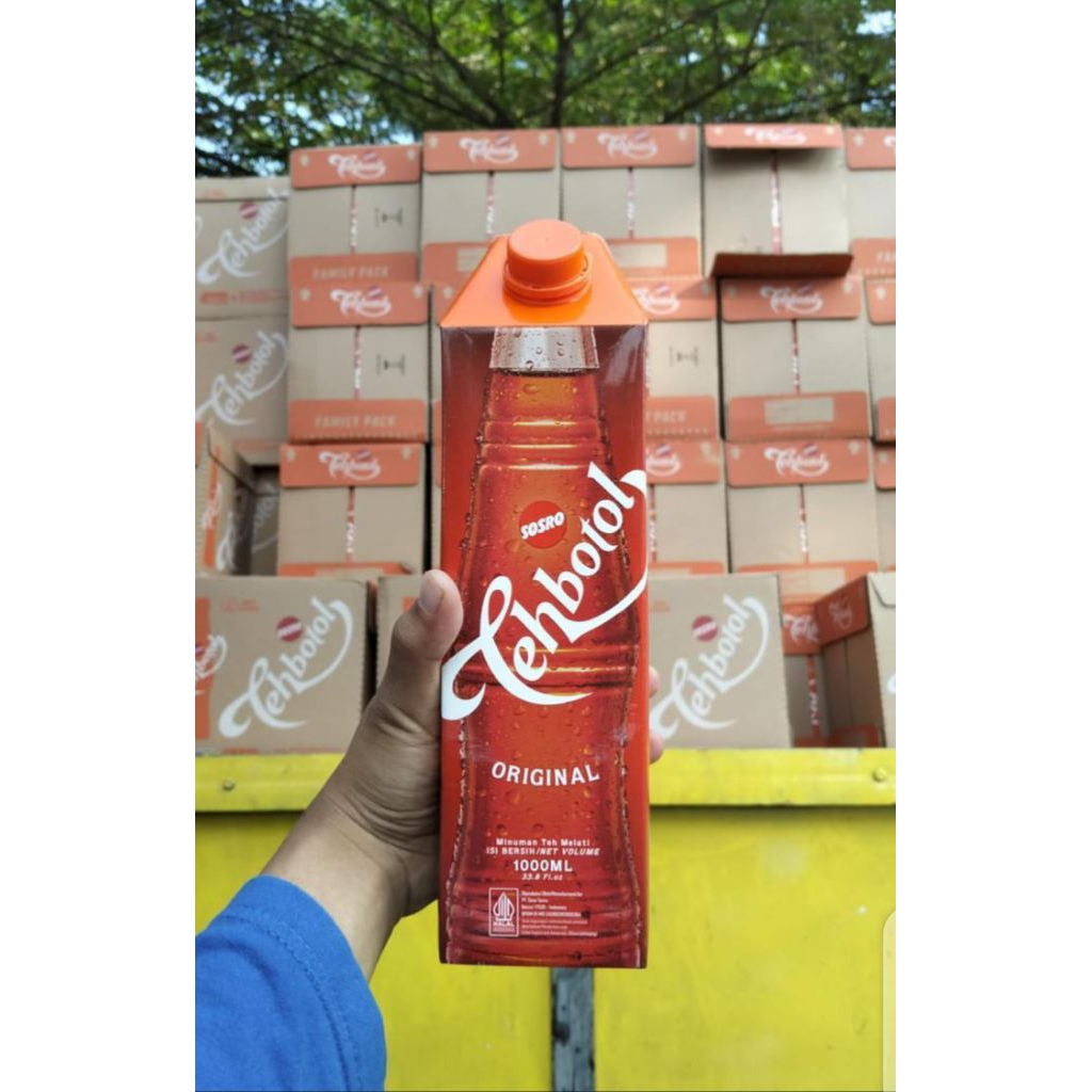 1 dus isi 12 pcs teh botol Sosro kemasan kotak 1000 ml 1 liter harga murah bisa kirim instan sesama 