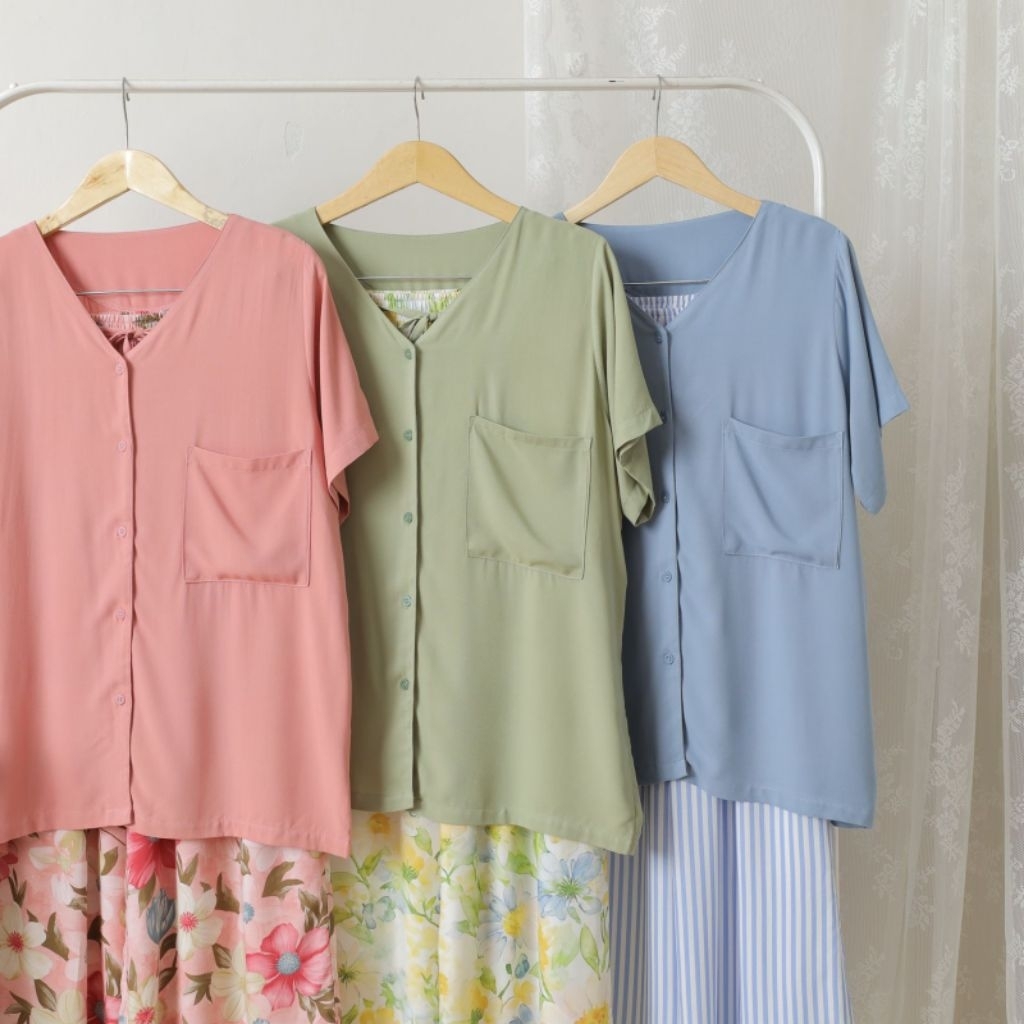 Laura One Set Wanita/Piyama/Pajamas Rayon Busui Model Kulot