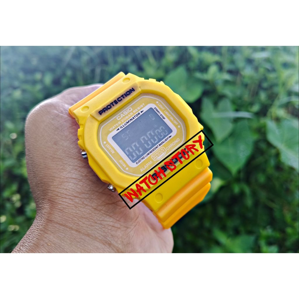 JAM TANGAN TERBARU DIGITAL SPORT GSH0CK DW560 FULL KUNING LIMITED EDITION DIGITAL LED TALI RUBBER 56