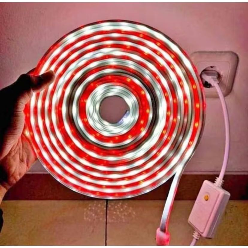 Lampu LED Strip Selang Merah Putih Kedip