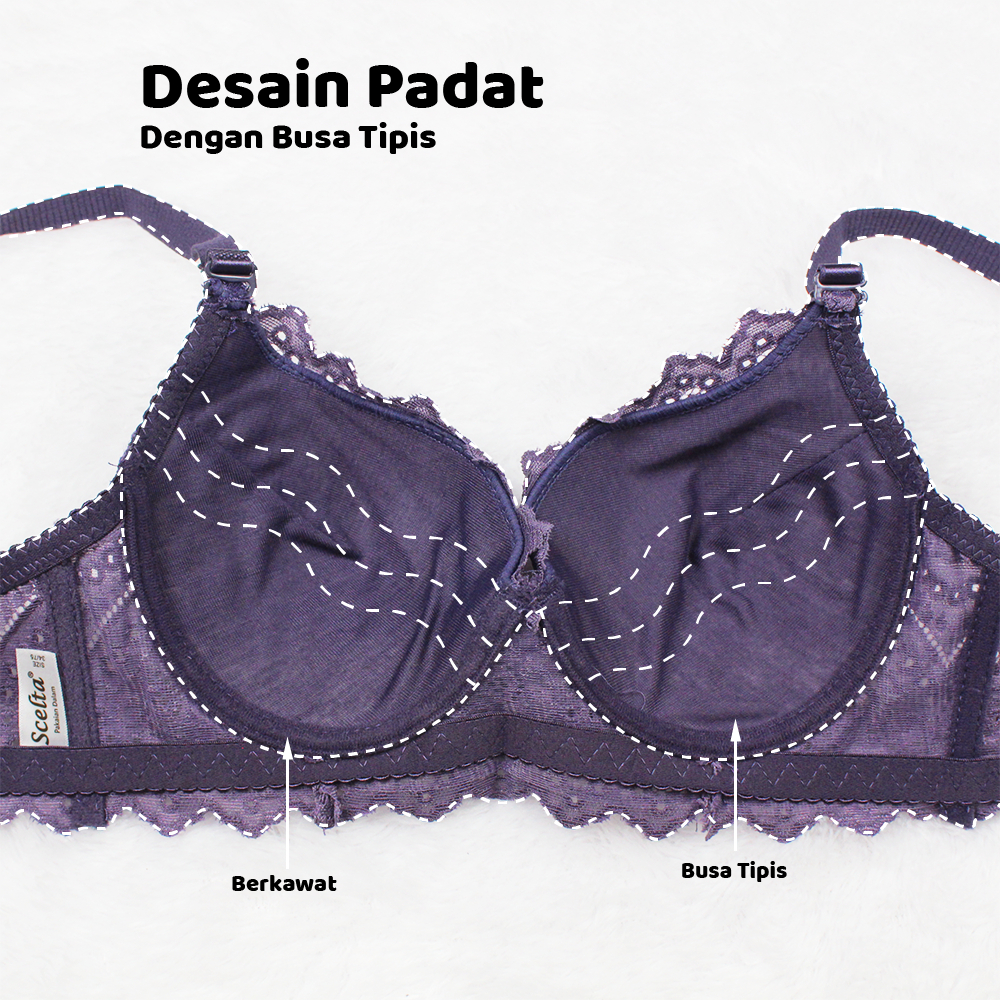 Scelta - Setelan Bra Kawat Dan Celana Dalam Underwear Wanita Nyaman Size 34 36 38 BH SC PB1910 SET thumbnail 3