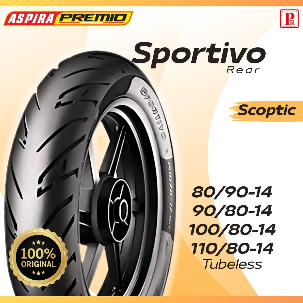 Ban Motor Aspira Premio Massimo ring 14 100/80-14 Tubeless Original