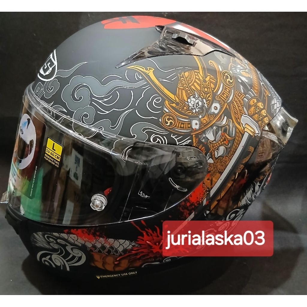 HELM NJS ZX-1R HANZO BLACK RED DOF | NJS HELM FULL FACE