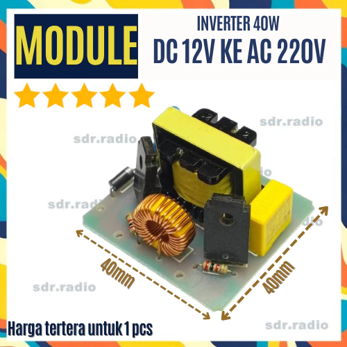 Modul Inverter 40w DC 12v ke AC 220v Energy Listrik Solar Power Aki baterai DC 8-13V