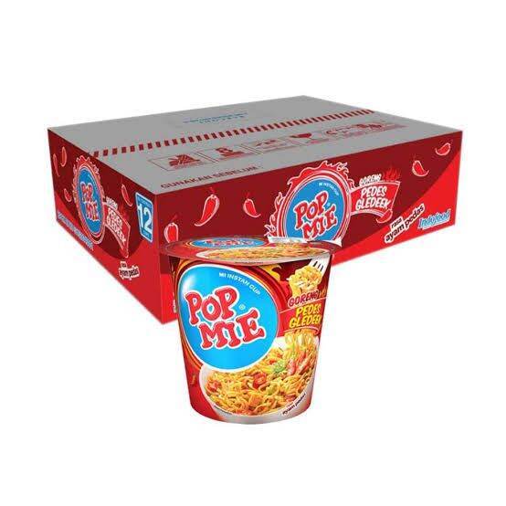 POP MIE KUAH PEDES GLEDEK 1 DUS 12 CUPS