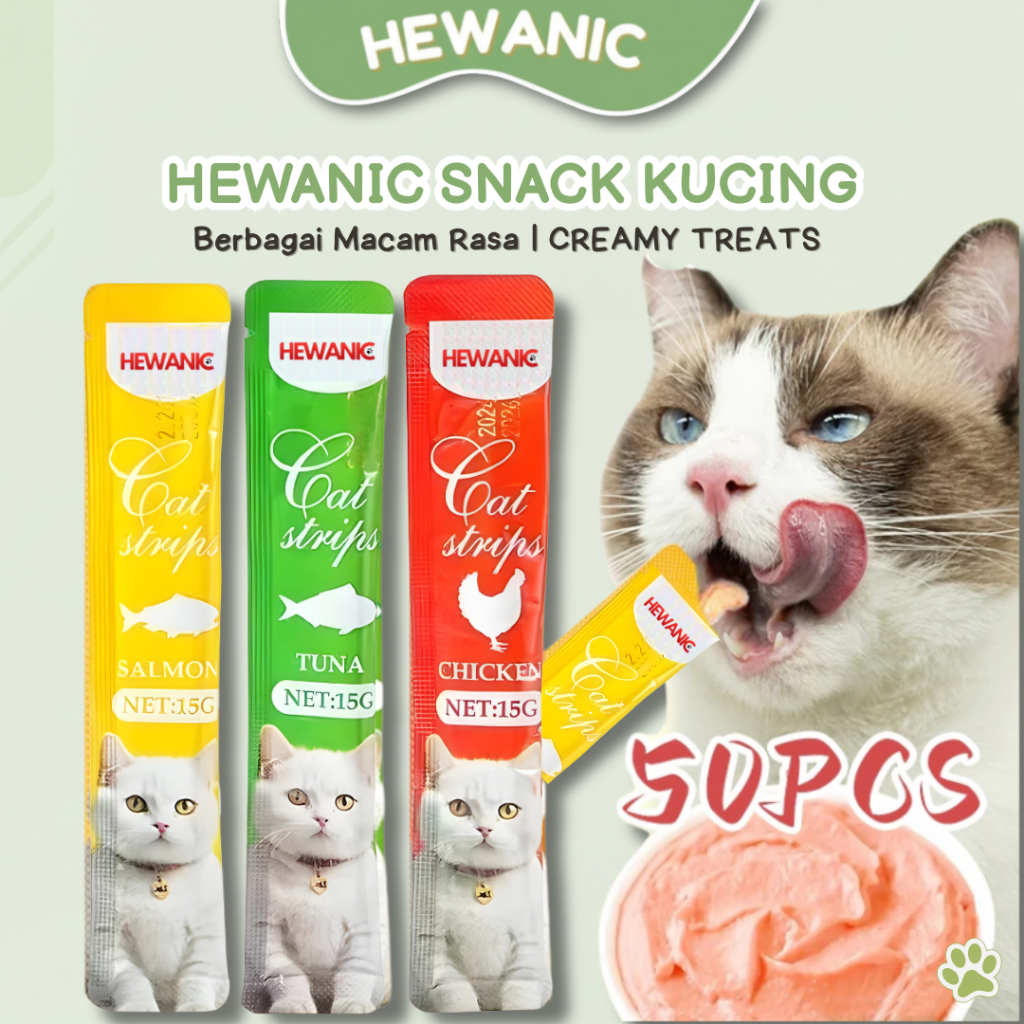 HEWANIC GROSIR 100 Pcs Hewanic NyamStick Creamy Snack Kucing & Anjing Bergizi Cat Dog Treat Termurah