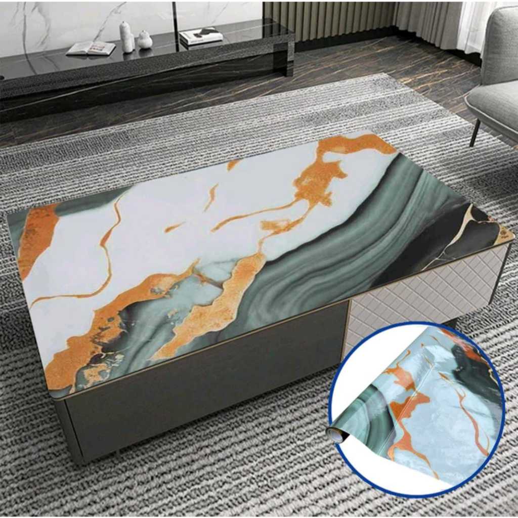 Wallpaper Stiker Dapur Anti Panas Anti Minyak Stiker Dinding Dapur 60cm x 3m Motif Marmer