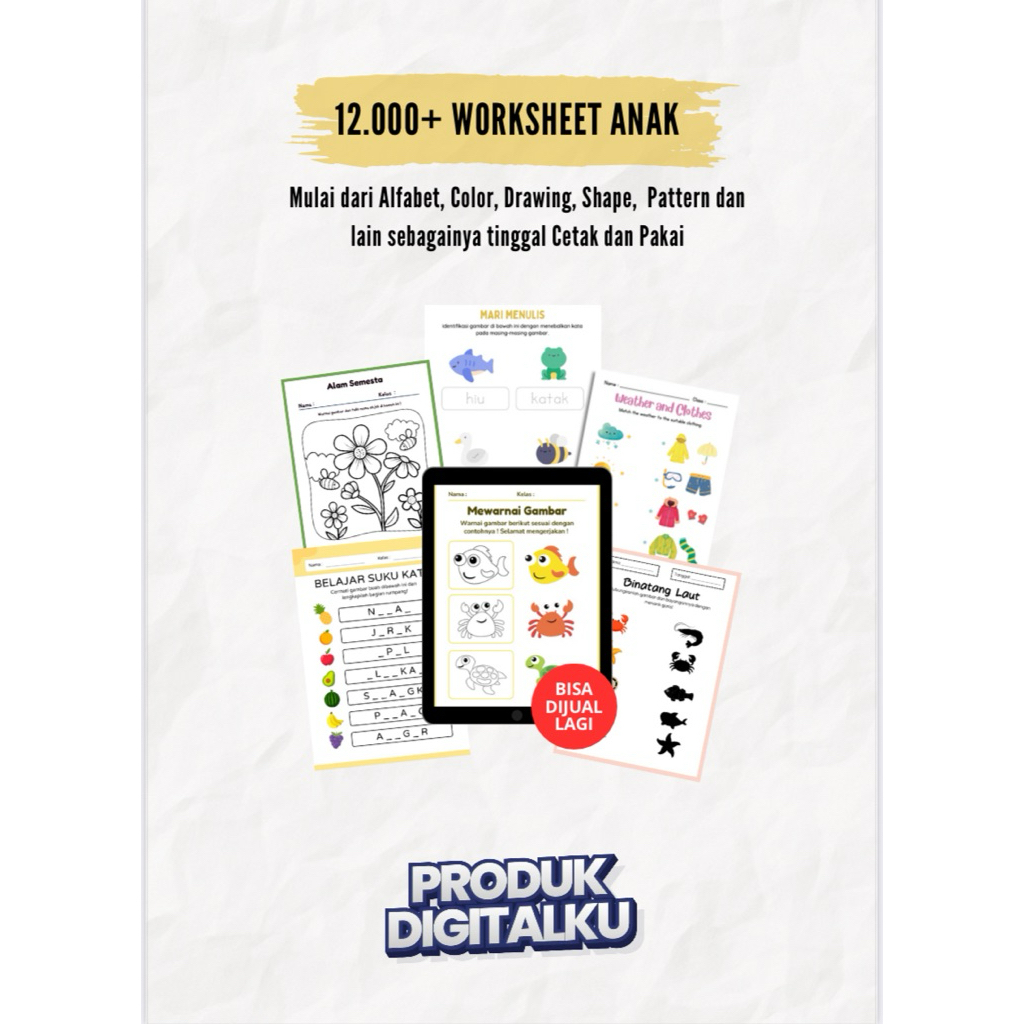 12.000+ Worksheet Anak Printable
