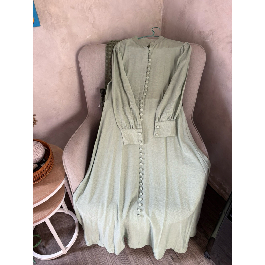 Gamis hijau mint ( preloved )