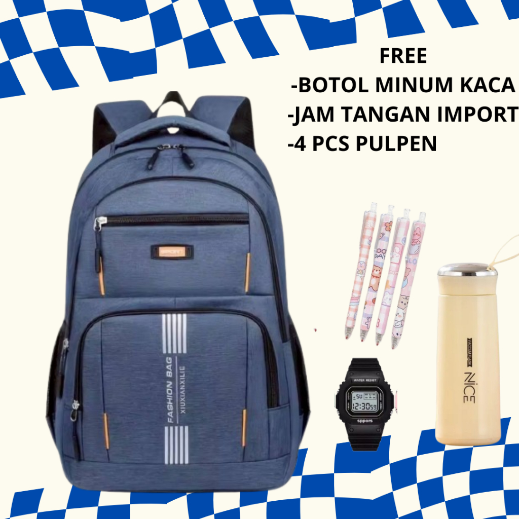 Saiyostor tas ransel Anak Laki laki Tas Punggung Pria dan Wanita Laptop Kapaistas Besar Anti Air Fre