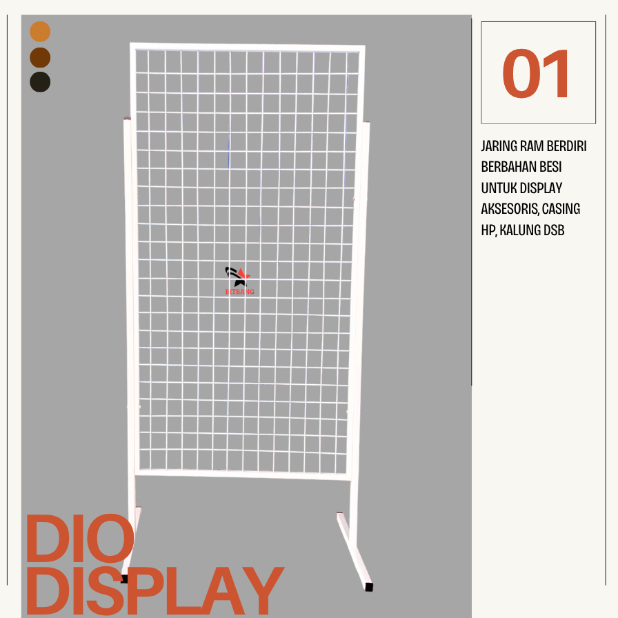 Ram Kaki Berdiri | Wiremesh Rak Display Aksesoris Grid