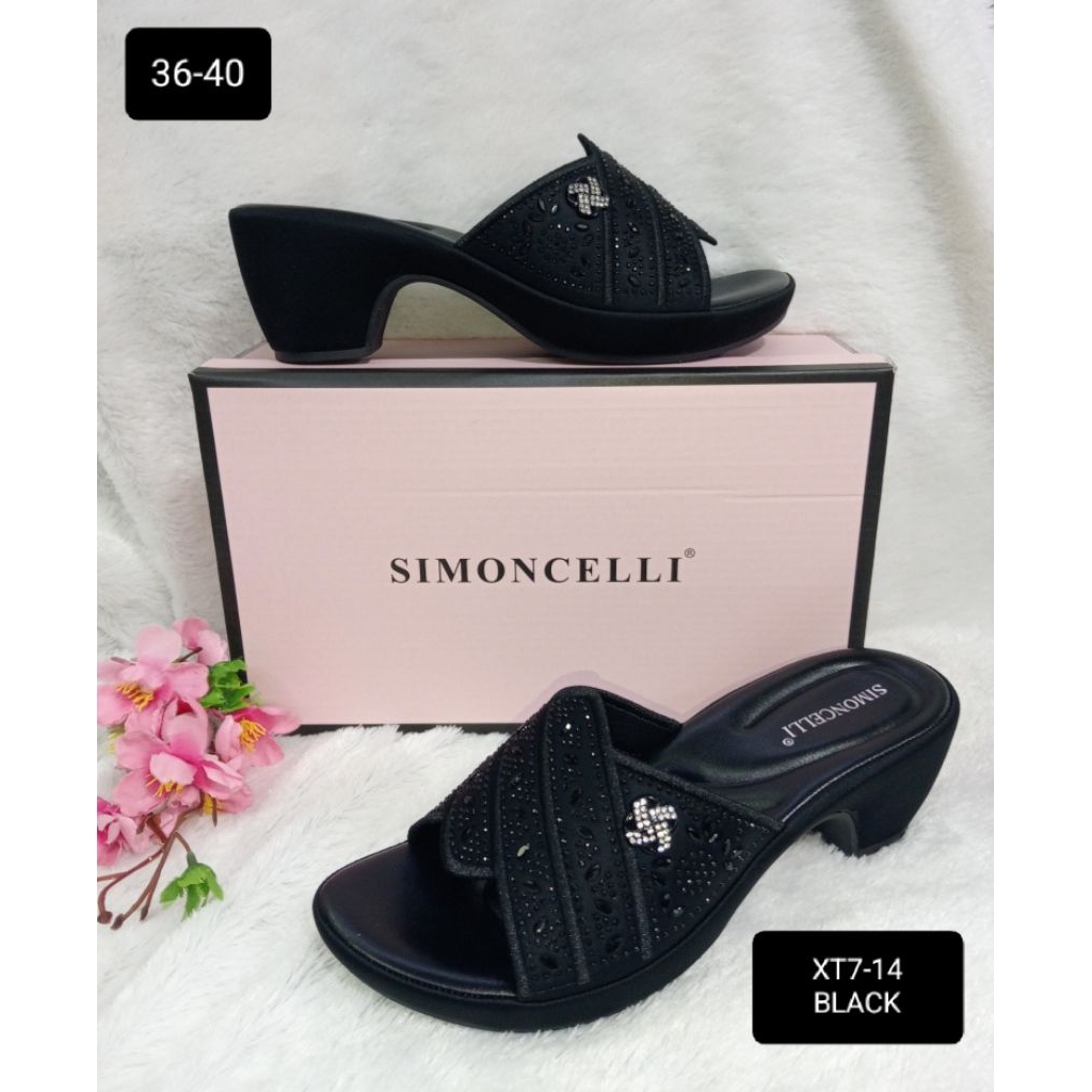 SIMONCELLI - SANDAL PESTA TAPAK TAHU 3CM IMPORT KEKINIAN LEMBUT DAN RINGAN