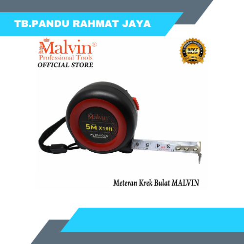 Meteran Tukang Krek Bulat 3m 5m 7.5m Meassuring Tape Malvin
