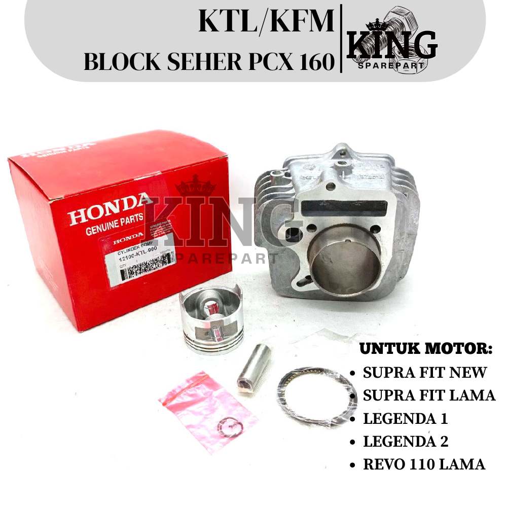KTL/KFM BLOCK SEHER KOMPLIT + PISTON KIT MOTOR SUPRA FIT NEW / SUPRA FIT LAMA / LEGENDA 1 / REVO 110