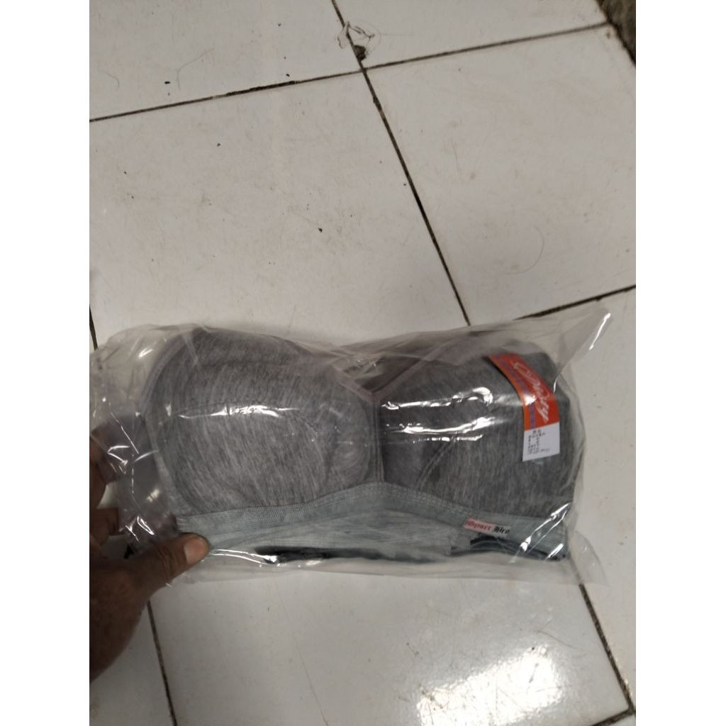 bh stik busa tipis tanpa kawat abu hitam coksu