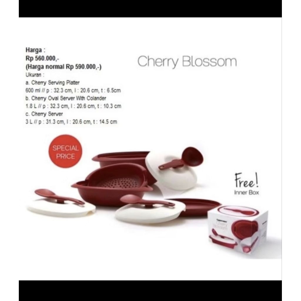 Cherry blossom collection wadah saji Tupperware