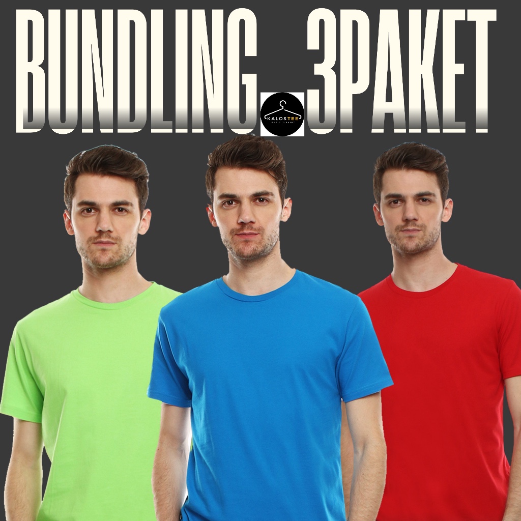 [FREE ONGKIR] T-Shirt Bundling Paket 3PCS Kaos Bahan Cotton 28s Kaos Polos (Pria & Wanita) Premium B