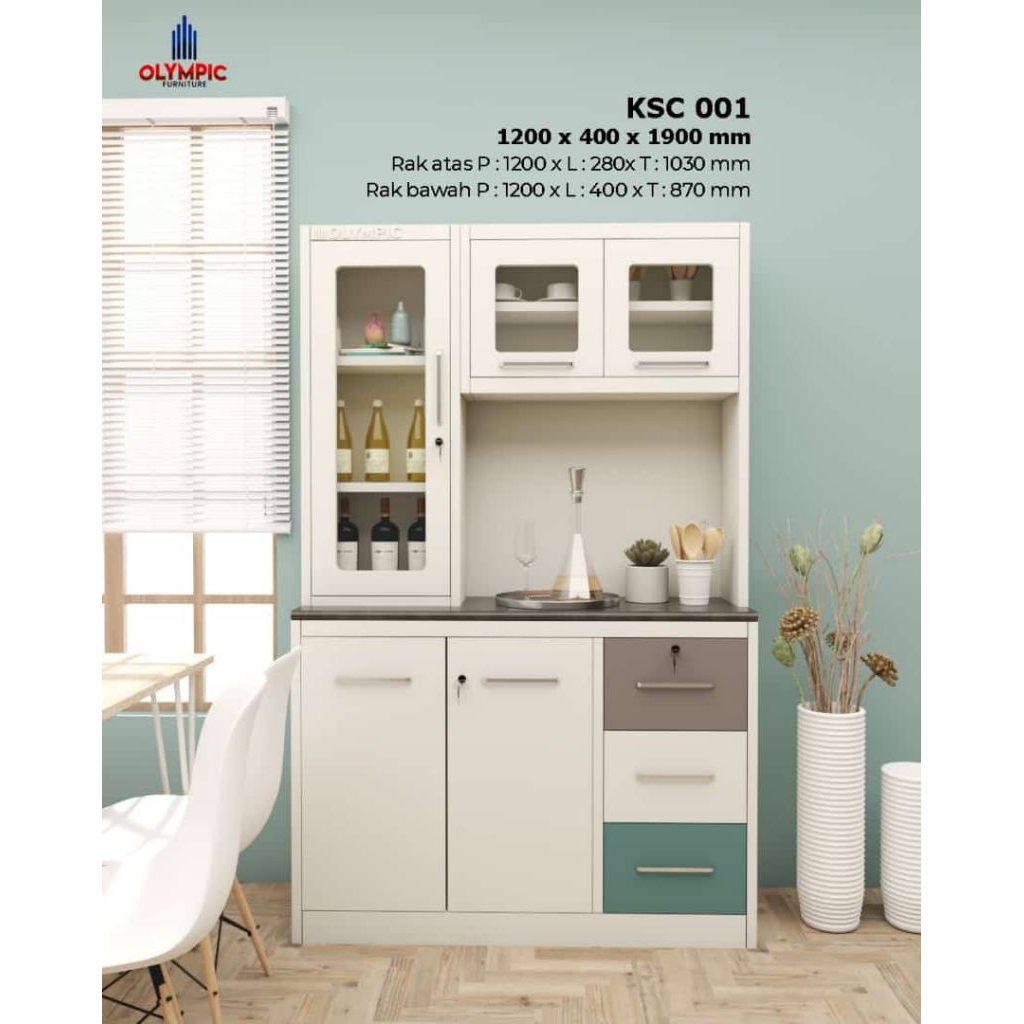 lemari dapur 3 pintu olymsteel