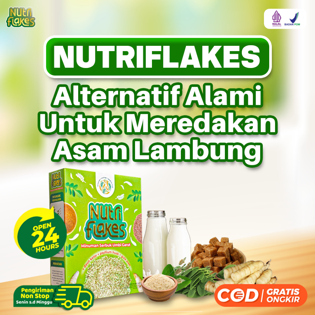 Nutriflakes Original Sereal Umbi Garut Solusi Atasi Asam Lambung, Nutrisi tepat, tanpa perih. Sereal