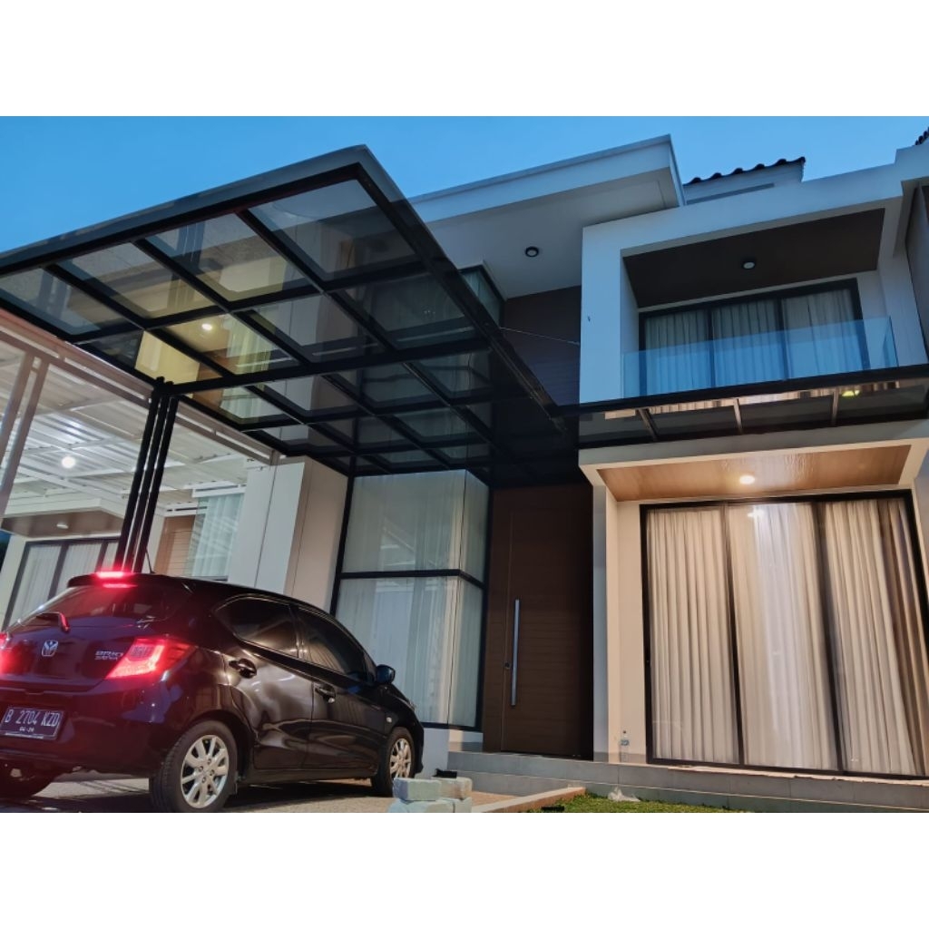 kanopi besi hollow atap solarflat