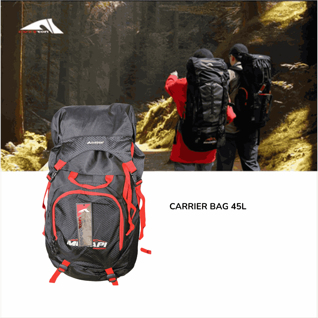 Habisin Stok Tas Ransel Gunung Everton Carrier Camping 45 Liter Rain Cover Travelling Backpack Hikin
