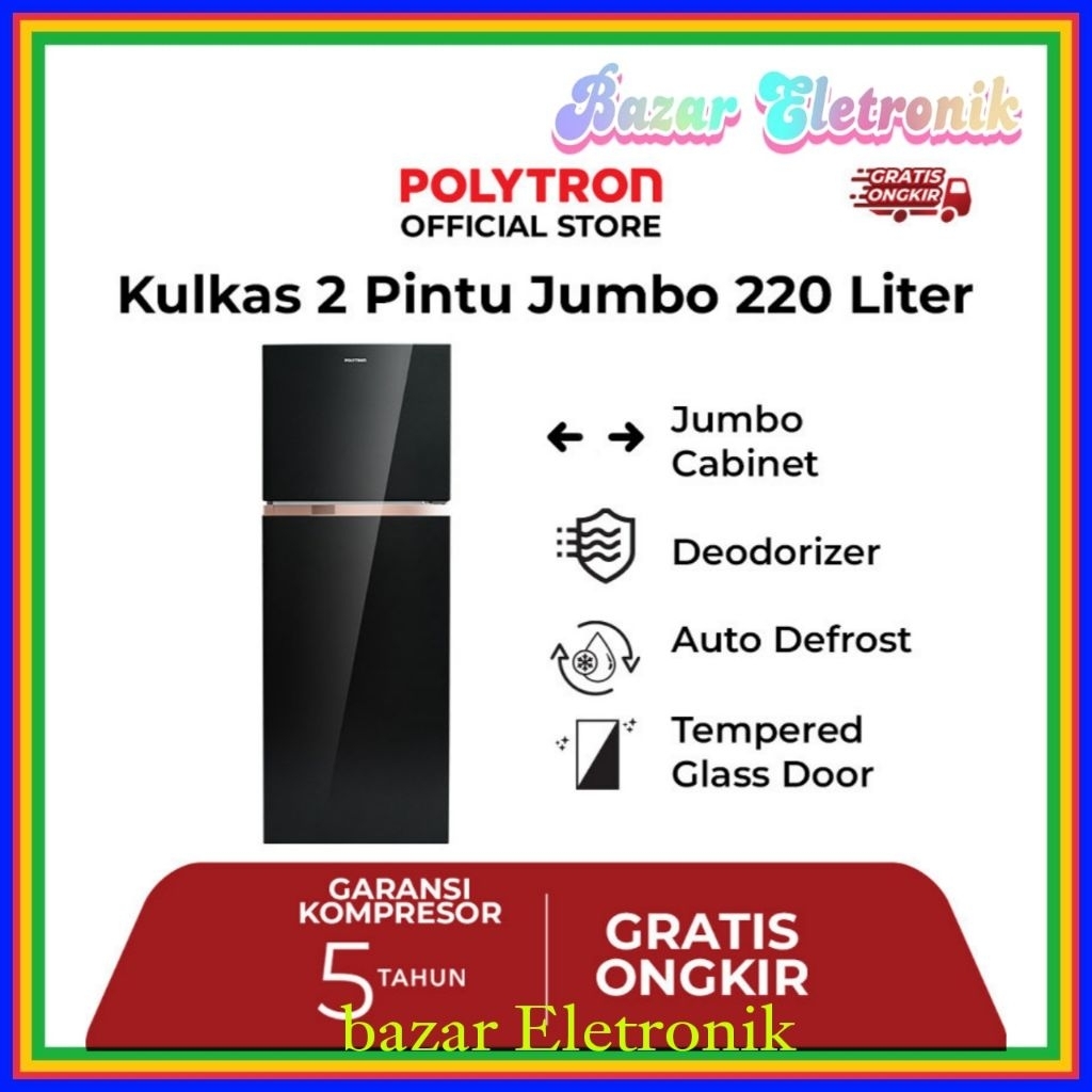 KULKAS POLYTRON PRW 23MNX / KULKAS POLYTRON 2 PINTU / KULKAS 2 PINTU POLYTRON PRW 23 MNX