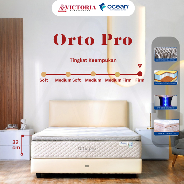 Ocean Ortopro 160x200 160 x 200 Fullset Full Set Springbed Spring Bed Termurah