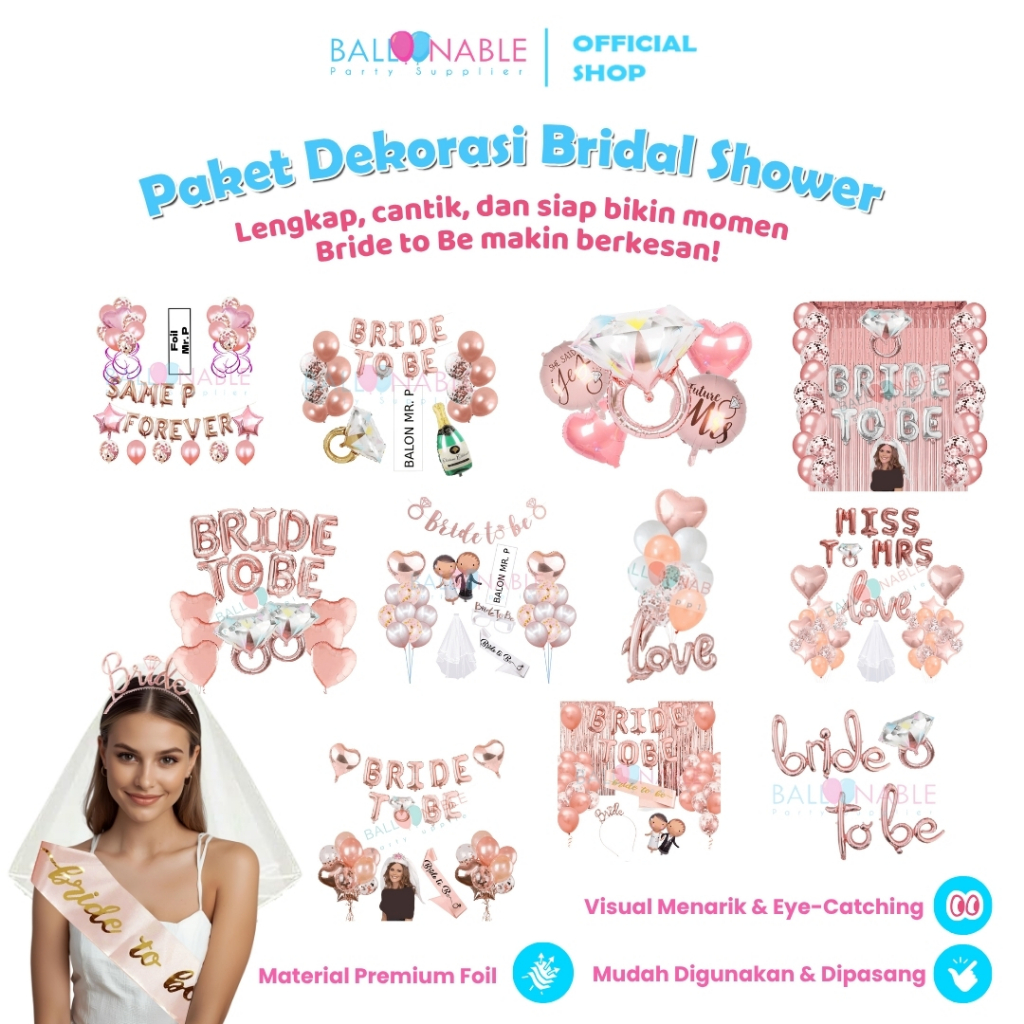 Paket Dekorasi Bridal Shower / Bride To Be (PD50)