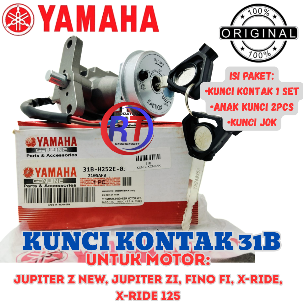 KUNCI KONTAK SET+JOK KOMPLIT YAMAHA KODE 31B UNTUK MOTOR JUPITER Z NEW JUPITER Z1 FINO FI RIDE 125//