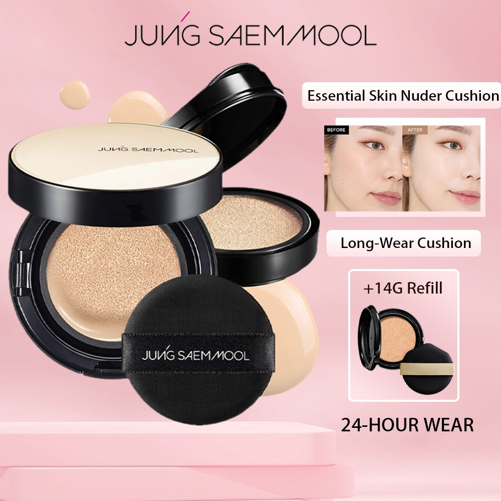 [Ready] Jung Saem mool Essential Skin Nuder Cushion(+Refill) 14G/Light Skin Cream/Full Coverage Natu