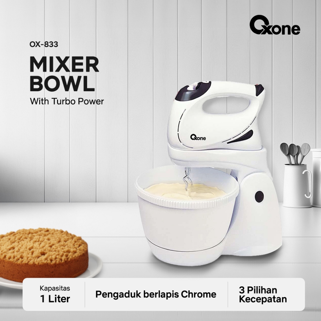 Oxone OX833 Mixer Bowl Turbo Power Kapasitas Mangkok 1 L