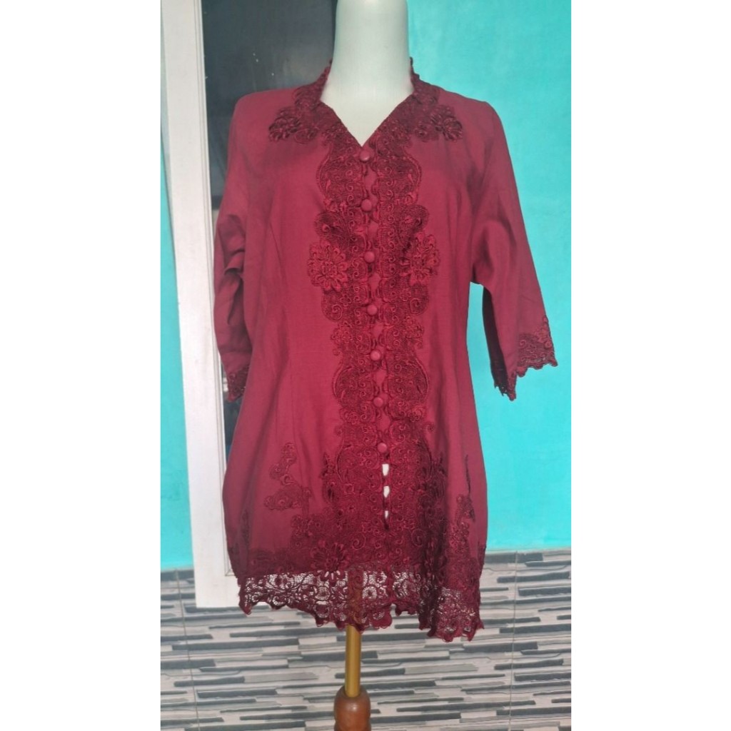 Preloved Kebaya Encim Maroon