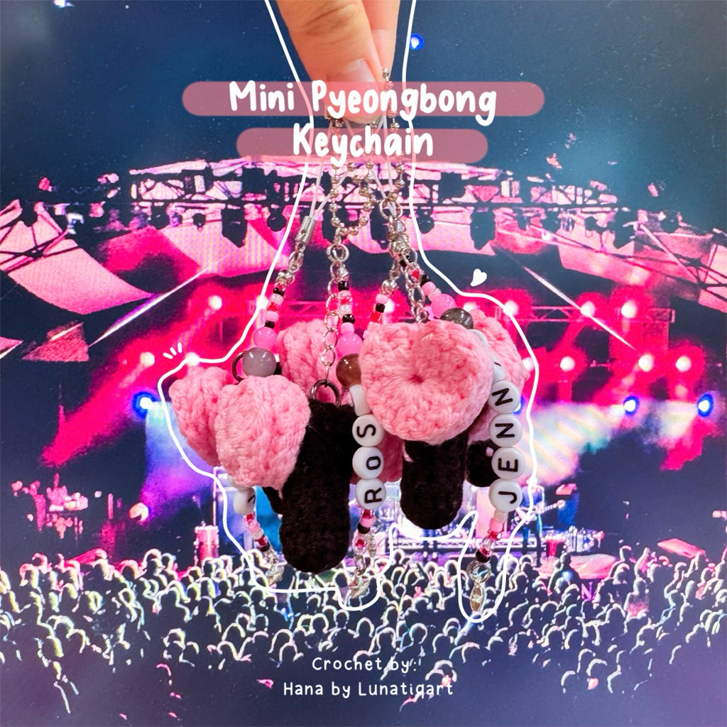 Mini Blackpink Lightstick Keychain Crochet | Rajutan Lightstick Blackpink | Gantungan HP | Gantungan