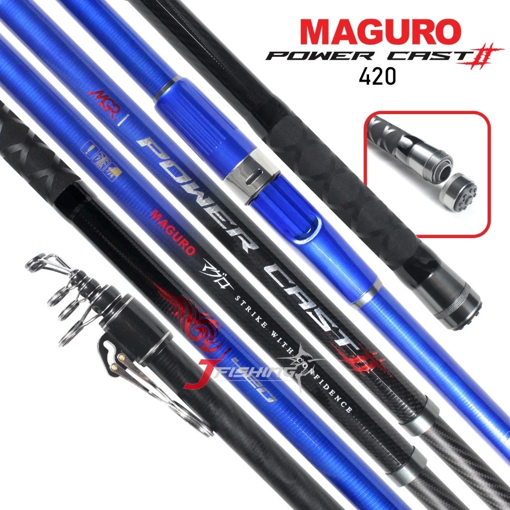 Joran MAGURO POWER CAST II | 270 s/d 420 | Antena | Teleskopik | Surf Casting | Kolam Sungai Danau L