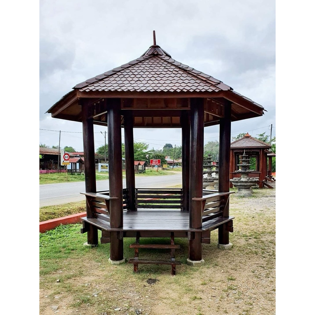 Gazebo jati | Gazebo segi 8 | gazebo minimalis | gazebo mahoni