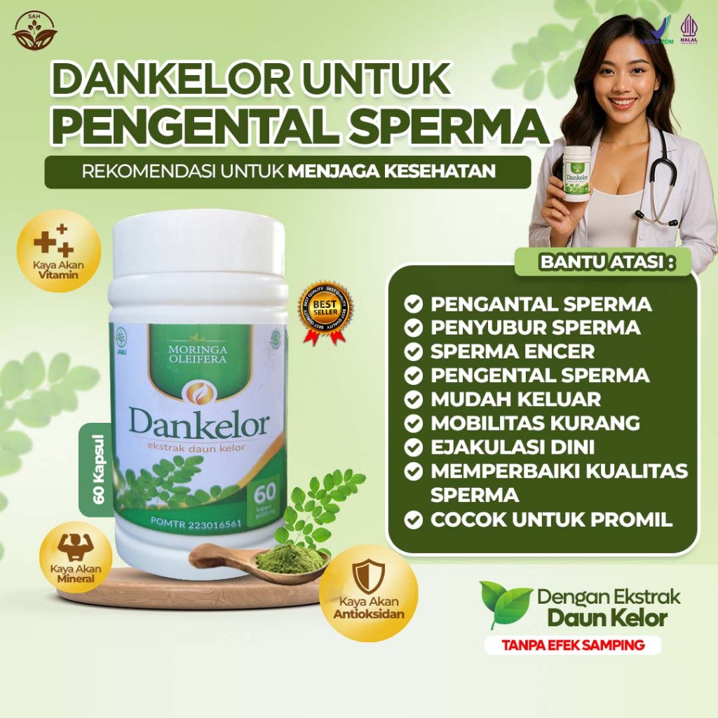 Dankelor Obat Pengental Sperma Penyubur Sperma Encer Memperbaiki Kualitas Sperma Promil BPOM Halal
