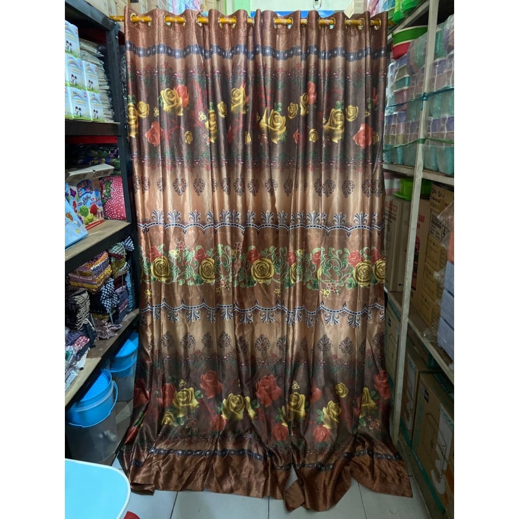 Gorden Blackout Mewah Motif bunga tulip prinmas,Realpict 100%