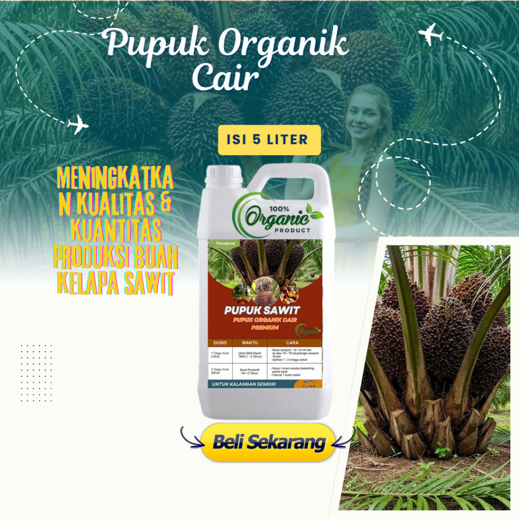 Pupuk Sawit Premium Agar Berbuah Lebat Pupuk Organik Cair Penambah Buah sawit
