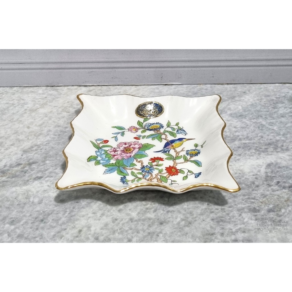 Vintage English Aynsley 1960's Square Pembroke Trinket Dish