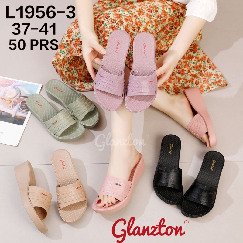 Sandal Selop  wanita Wedges Glanzton Hak Tinggi sandal selop perempuan tinggi anti slip dan ringan