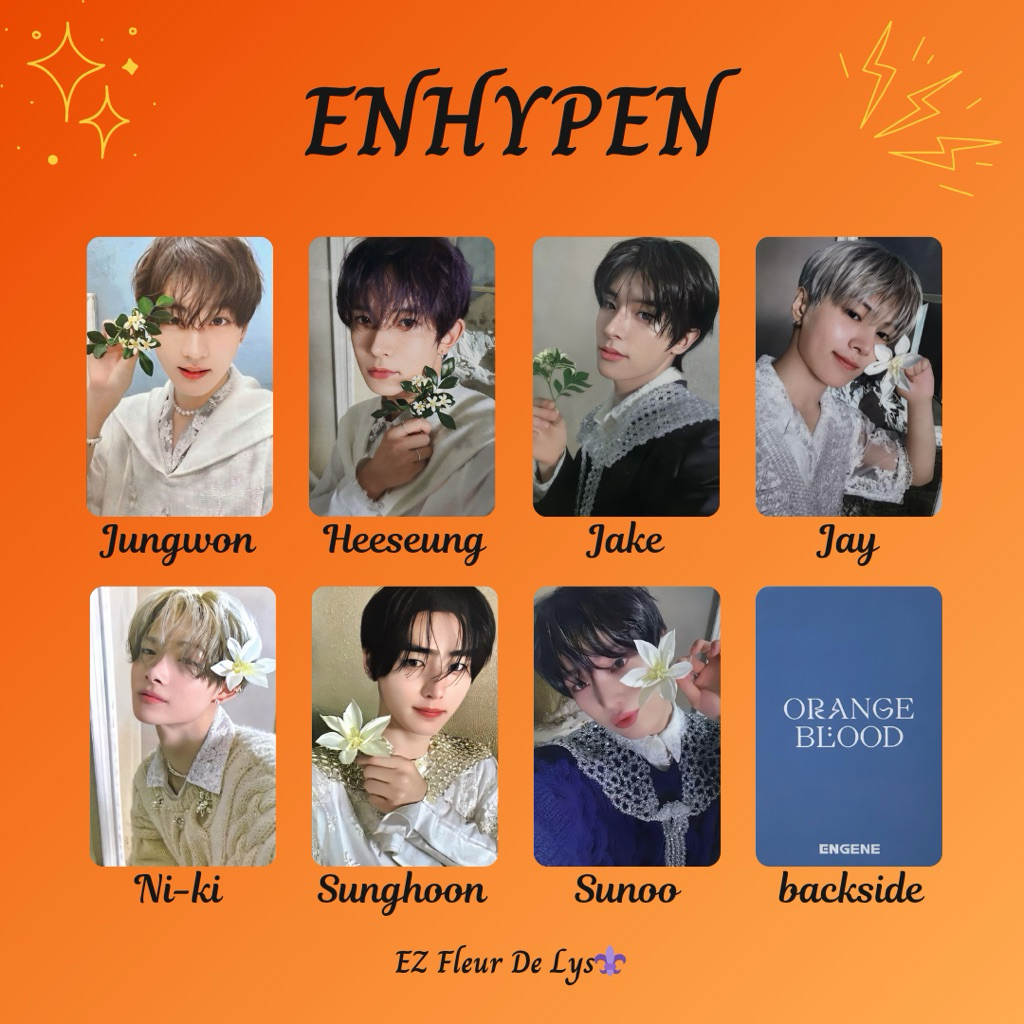 photocard replika pc unofficial ENHYPEN Orange Blood JUNGWON HEESEUNG JAKE JAY NIKI SUNGHOON SUNOO