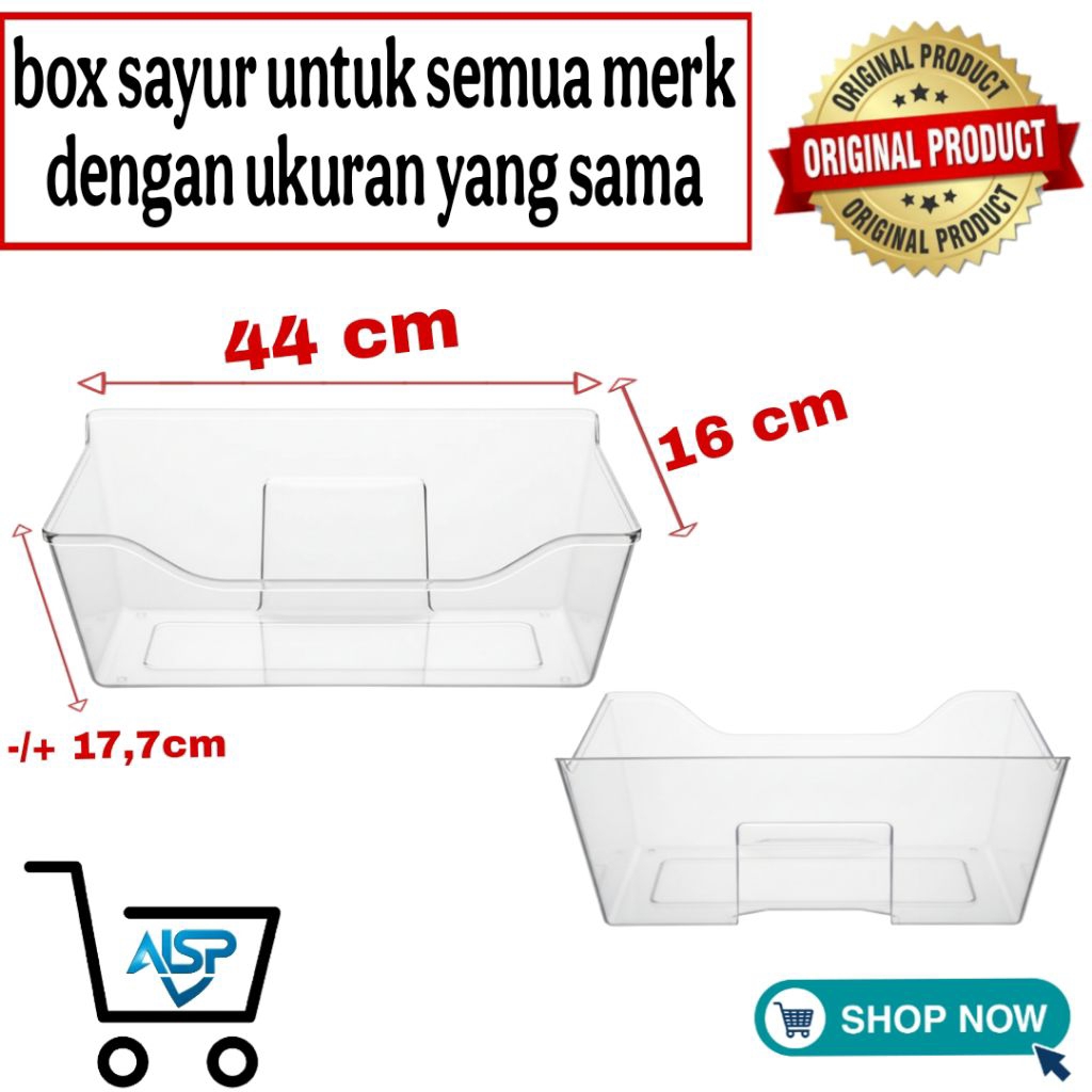 Box Sayur Kulkas Universal – Cocok untuk Aqua, LG, Samsung, Toshiba, Polytron, Haier & Lainnya
