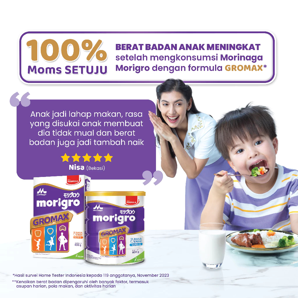 Morinaga Morigro Gromax 200gr / Morinaga Morigro Gromax 400gr Vanila/Madu