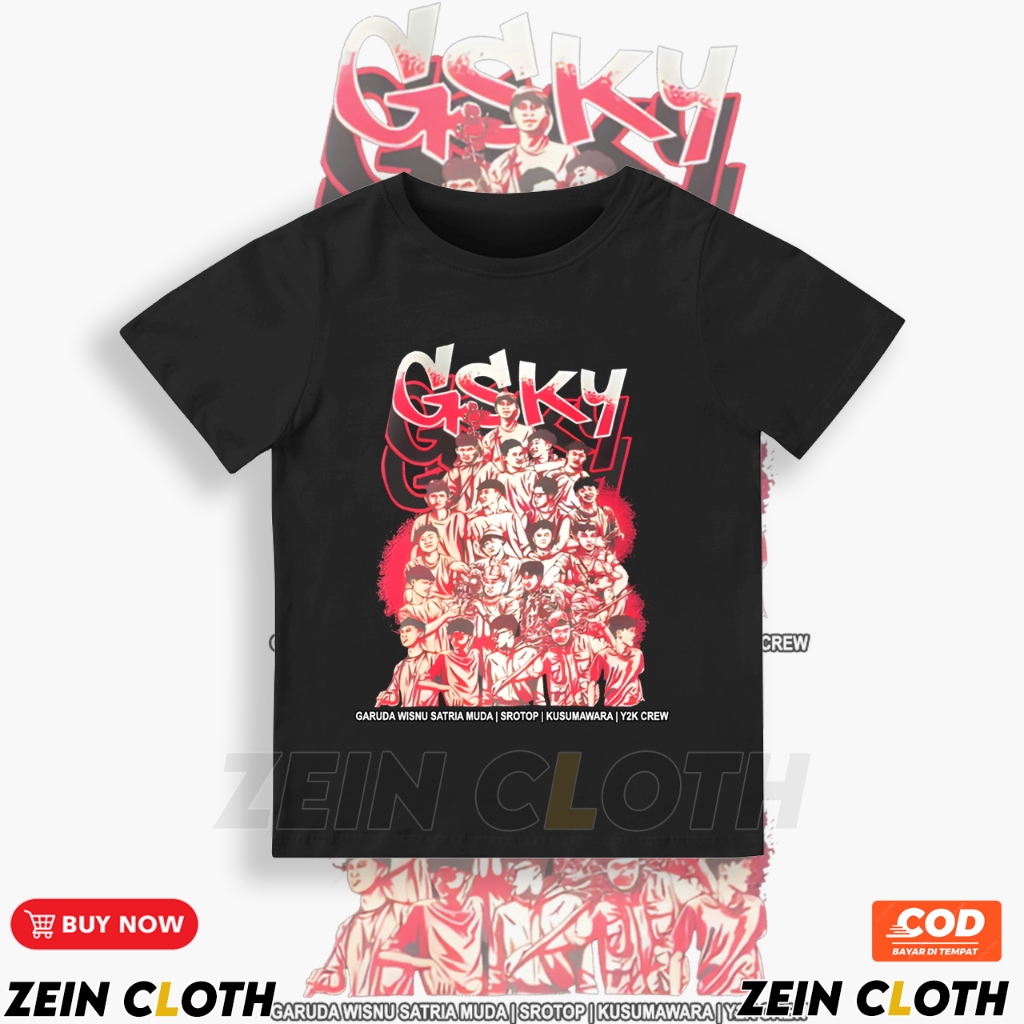Kaos Anak GSKY GWSM Srotop TV Kusumawara Y2K Crew  / Baju Kaos Anak GSKY GWSM Srotop TV Kusumawara Y