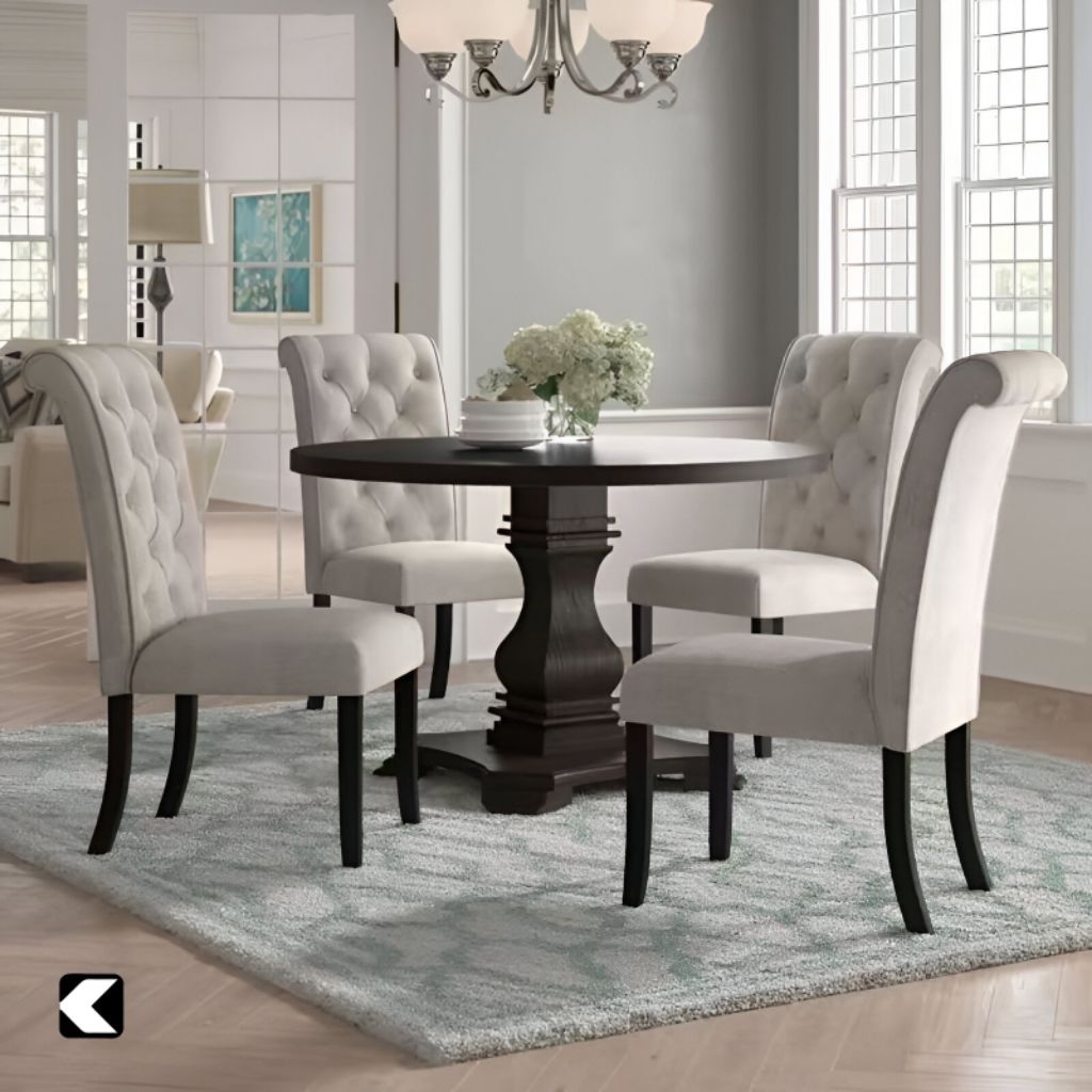 DINING TABLE SET MEJA MAKAN MINIMALIS 4 KURSI MEJA MAKAN MEWAH KURSI MAKAN BUSA TEBAL