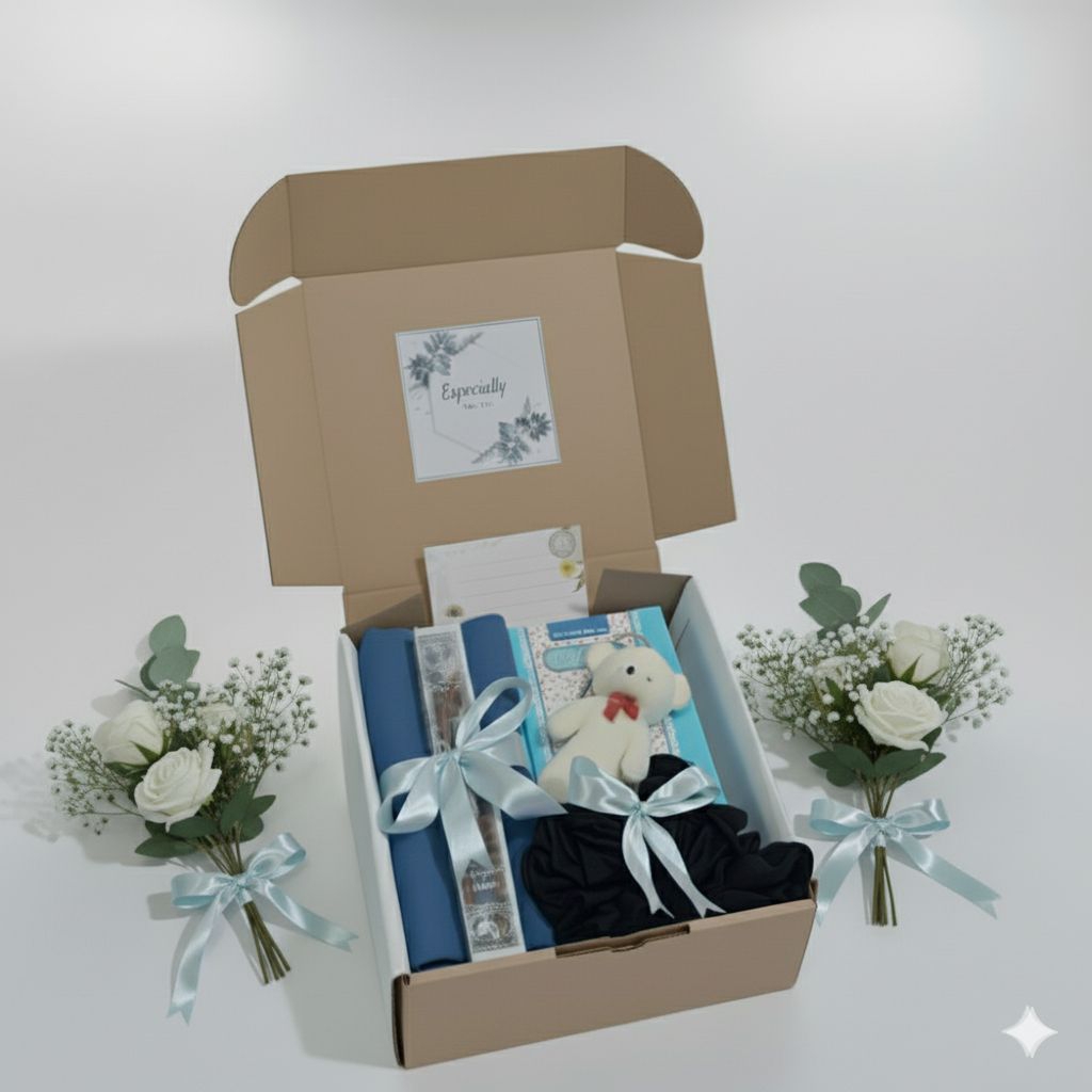 Hampers Jilbab Hijab Al Quran Gift Box| Hampers Hari Guru| Kado Ulang Tahun Wisuda Wedding/ hampers 