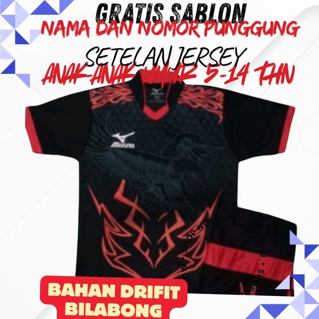 Setelan Jersey Anak Custom Nama & Nomor – Baju Futsal / Sepak Bola UNISEX– Bisa Desain Sendiri